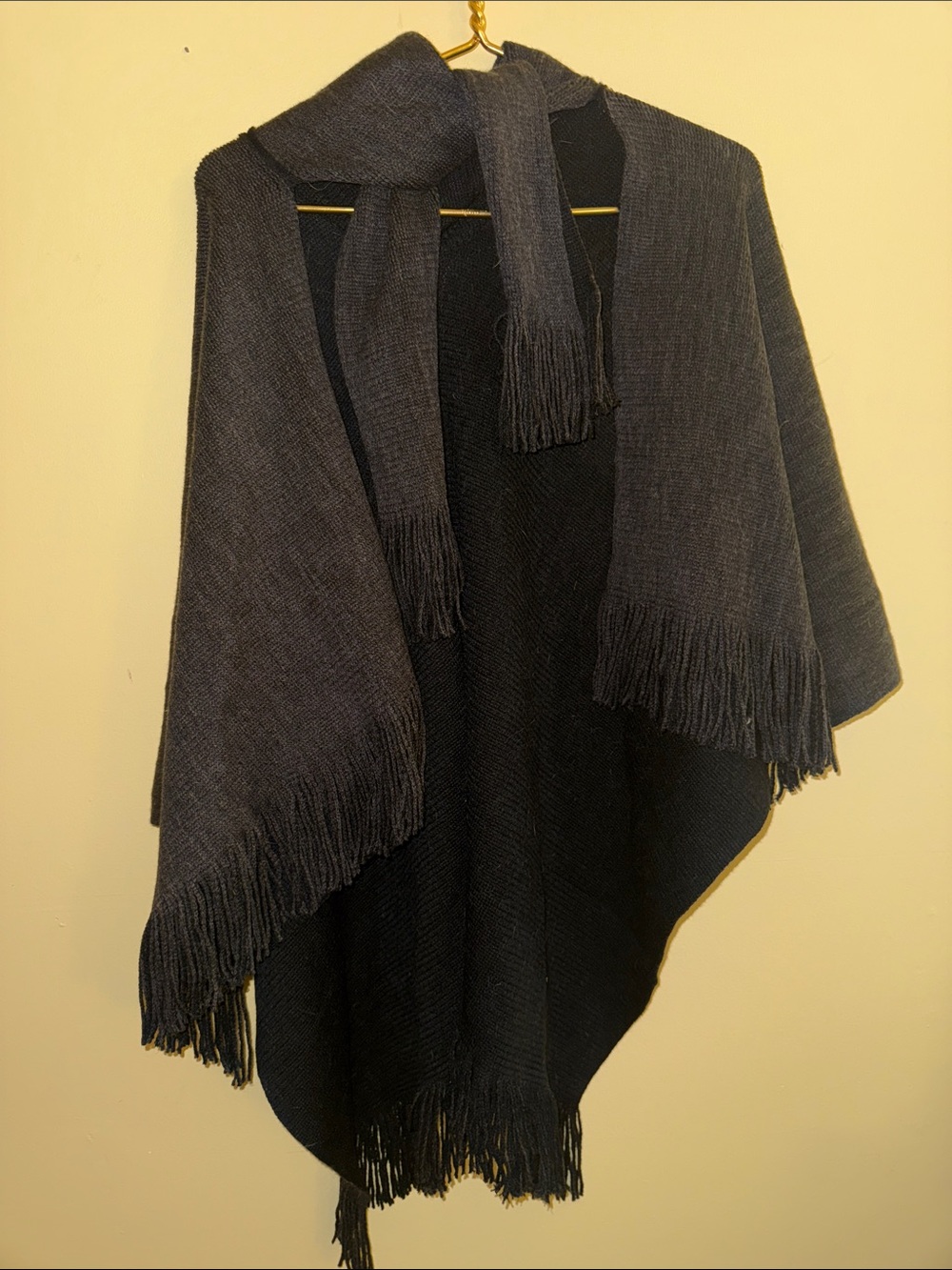 Fringed Knit Shawl Wrap
